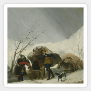 Winter Scene by Francisco Goya Sticker